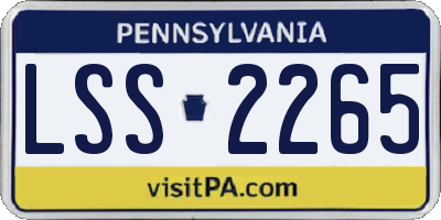 PA license plate LSS2265