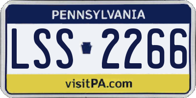 PA license plate LSS2266