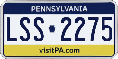 PA license plate LSS2275