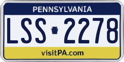 PA license plate LSS2278