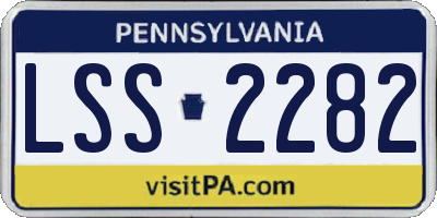 PA license plate LSS2282
