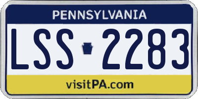 PA license plate LSS2283