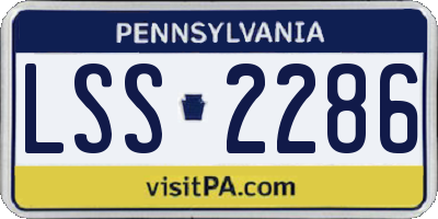 PA license plate LSS2286
