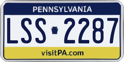 PA license plate LSS2287