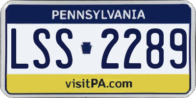 PA license plate LSS2289