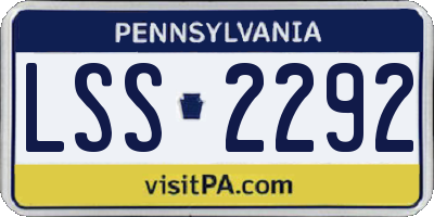 PA license plate LSS2292