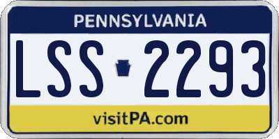 PA license plate LSS2293