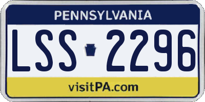 PA license plate LSS2296