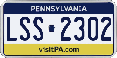 PA license plate LSS2302