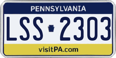 PA license plate LSS2303
