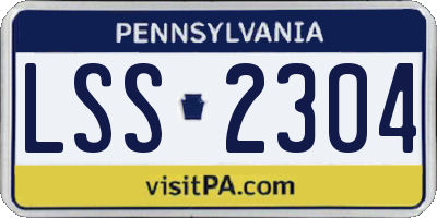 PA license plate LSS2304