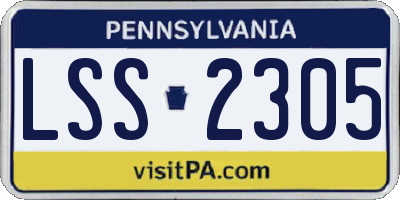 PA license plate LSS2305