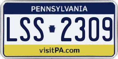 PA license plate LSS2309