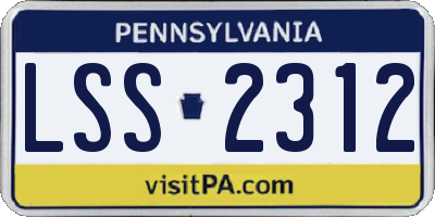 PA license plate LSS2312