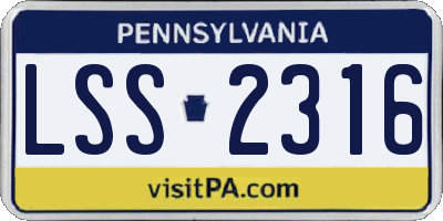 PA license plate LSS2316