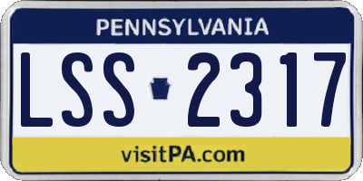 PA license plate LSS2317