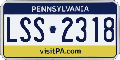 PA license plate LSS2318