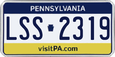 PA license plate LSS2319