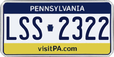 PA license plate LSS2322