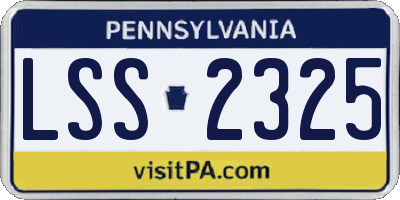 PA license plate LSS2325