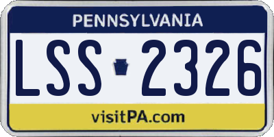 PA license plate LSS2326