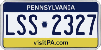 PA license plate LSS2327