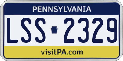 PA license plate LSS2329