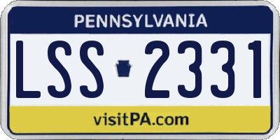 PA license plate LSS2331