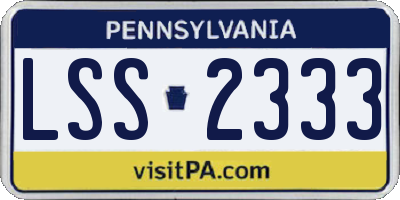 PA license plate LSS2333