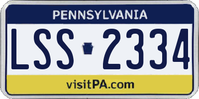 PA license plate LSS2334