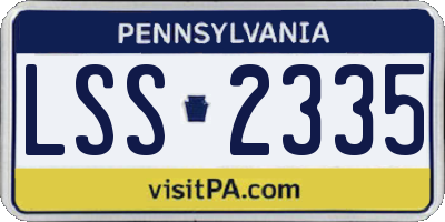 PA license plate LSS2335