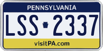 PA license plate LSS2337