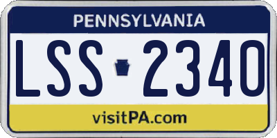 PA license plate LSS2340