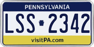 PA license plate LSS2342