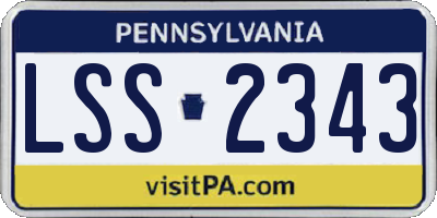 PA license plate LSS2343