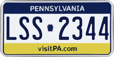 PA license plate LSS2344