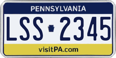 PA license plate LSS2345