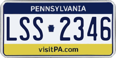 PA license plate LSS2346