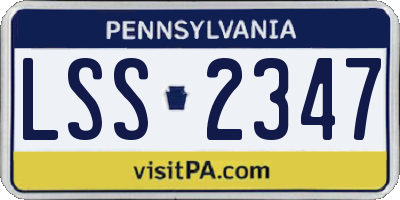 PA license plate LSS2347