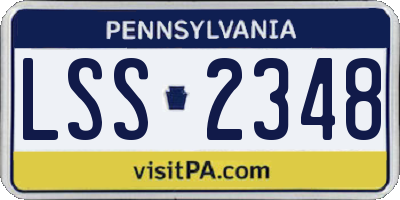 PA license plate LSS2348