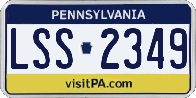 PA license plate LSS2349