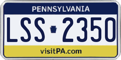 PA license plate LSS2350