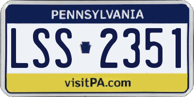 PA license plate LSS2351