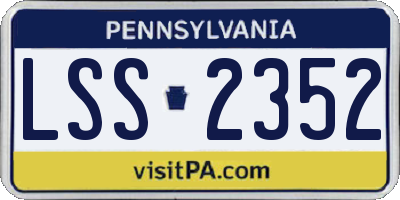 PA license plate LSS2352
