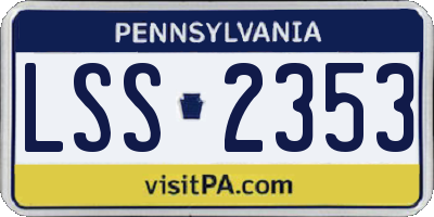 PA license plate LSS2353