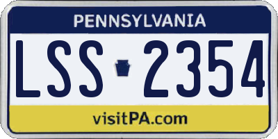 PA license plate LSS2354