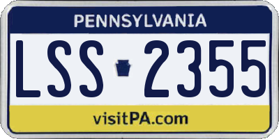 PA license plate LSS2355