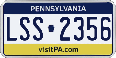 PA license plate LSS2356