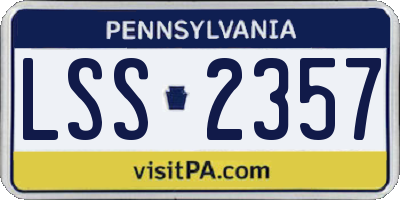PA license plate LSS2357
