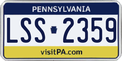 PA license plate LSS2359